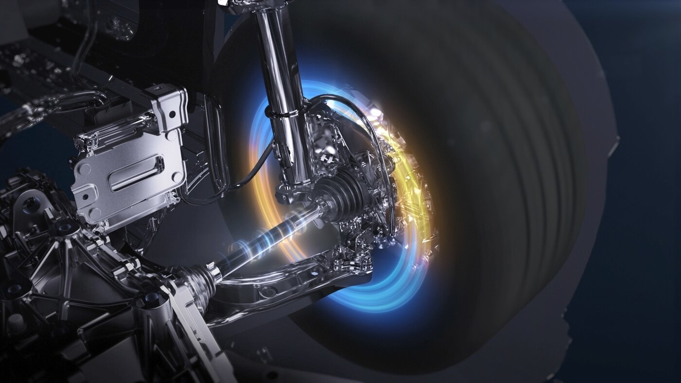 본문 이미지 - EV5에 탑재된 가속 제한 보조(ALA) 기술이 작동돼 구동 모터 토크가 제한되는 장면.(기아 제공)