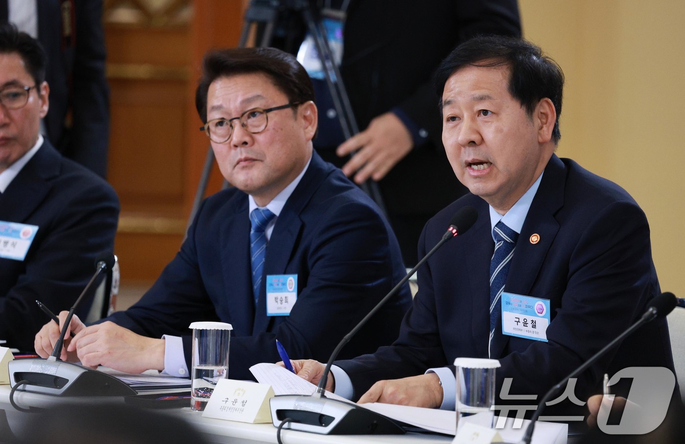 (서울=뉴스1) 허경 기자 = 구윤청 부총리 겸 재정경제부 장관이 10일 청와대에서 열린 상생을 실천하는 기업인과의 대화에서 발언하고 있다. 2026.3.10/뉴스1