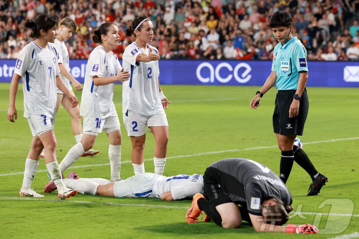 본문 이미지 - 여자 아시안컵 우즈베키스탄 선수들ⓒ AFP=뉴스1