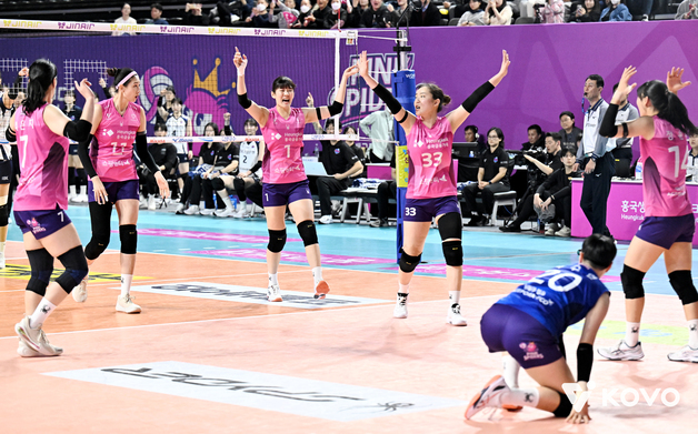 '디펜딩 챔피언' 흥국생명, IBK에 3-2 승리…4시즌 연속 봄 배구 확정