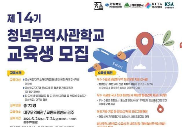 경북도 '청년무역사관학교' 교육생 모집…대구·경북 72명 선발