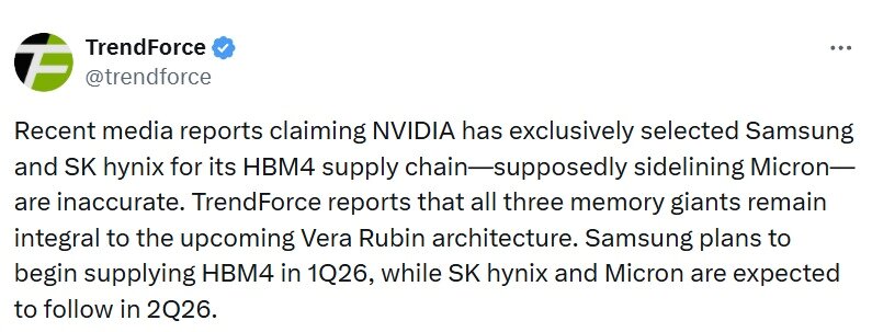 본문 이미지 - (트렌드포스 엑스(X·옛 트위터) 계정 갈무리)