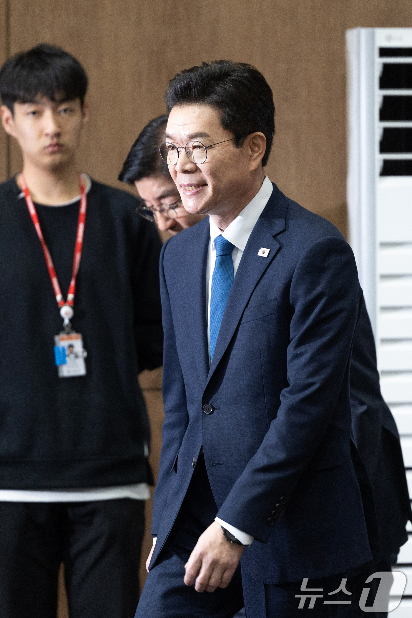 (서울=뉴스1) 이승배 기자 = 정원오 더불어민주당 서울시장 예비후보가 11일 서울 여의도 국회 소통관에서 열린 국회출입기자단 프레스데이에 참석하고 있다. 2026.3.11/뉴스1 …