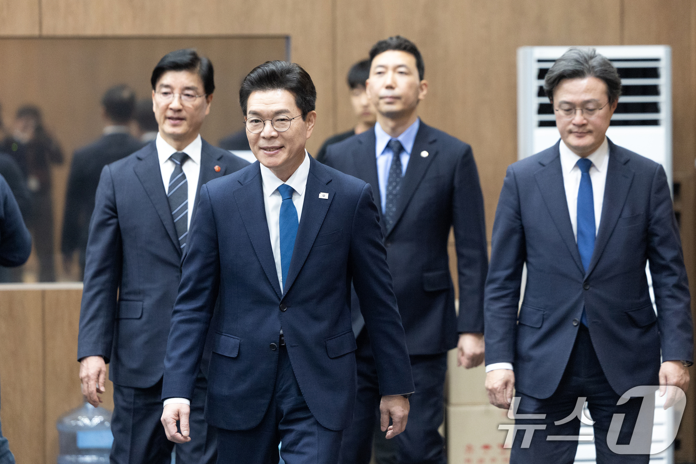 (서울=뉴스1) 이승배 기자 = 정원오 더불어민주당 서울시장 예비후보가 11일 서울 여의도 국회 소통관에서 열린 국회출입기자단 프레스데이에 참석하고 있다. 2026.3.11/뉴스1 …