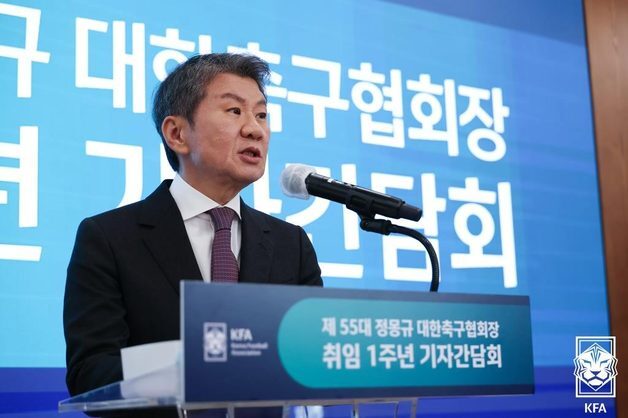 정몽규의 믿음 "월드컵, 16강 진출…4년 전보다 실력 균형 잡혔다"