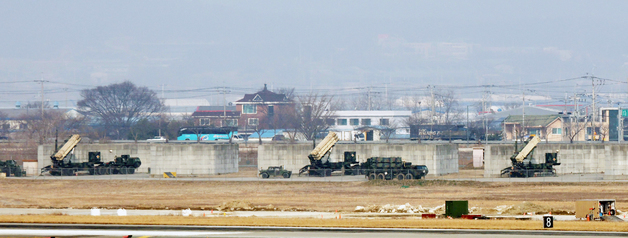 오산공군기지에 배치된 패트리엇 미사일