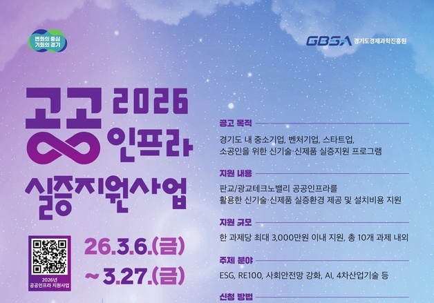 경과원, '2026 공공인프라 실증지원사업' 참여기업 모집