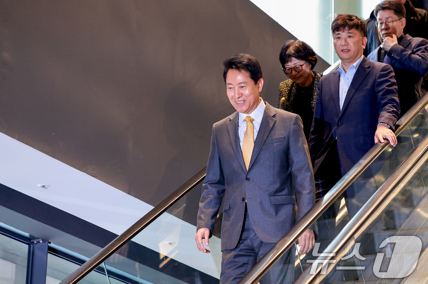 (서울=뉴스1) 이호윤 기자 = 오세훈 서울시장이 12일 서울 금천구 서서울미술관에서 열린 '서서울미술관 개관식'에 참석하고 있다. 2026.3.12/뉴스1