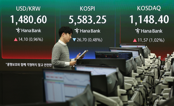 코스피, 개인 2.2조 순매수 5580선 방어…코스닥 1%↑[시황종합]