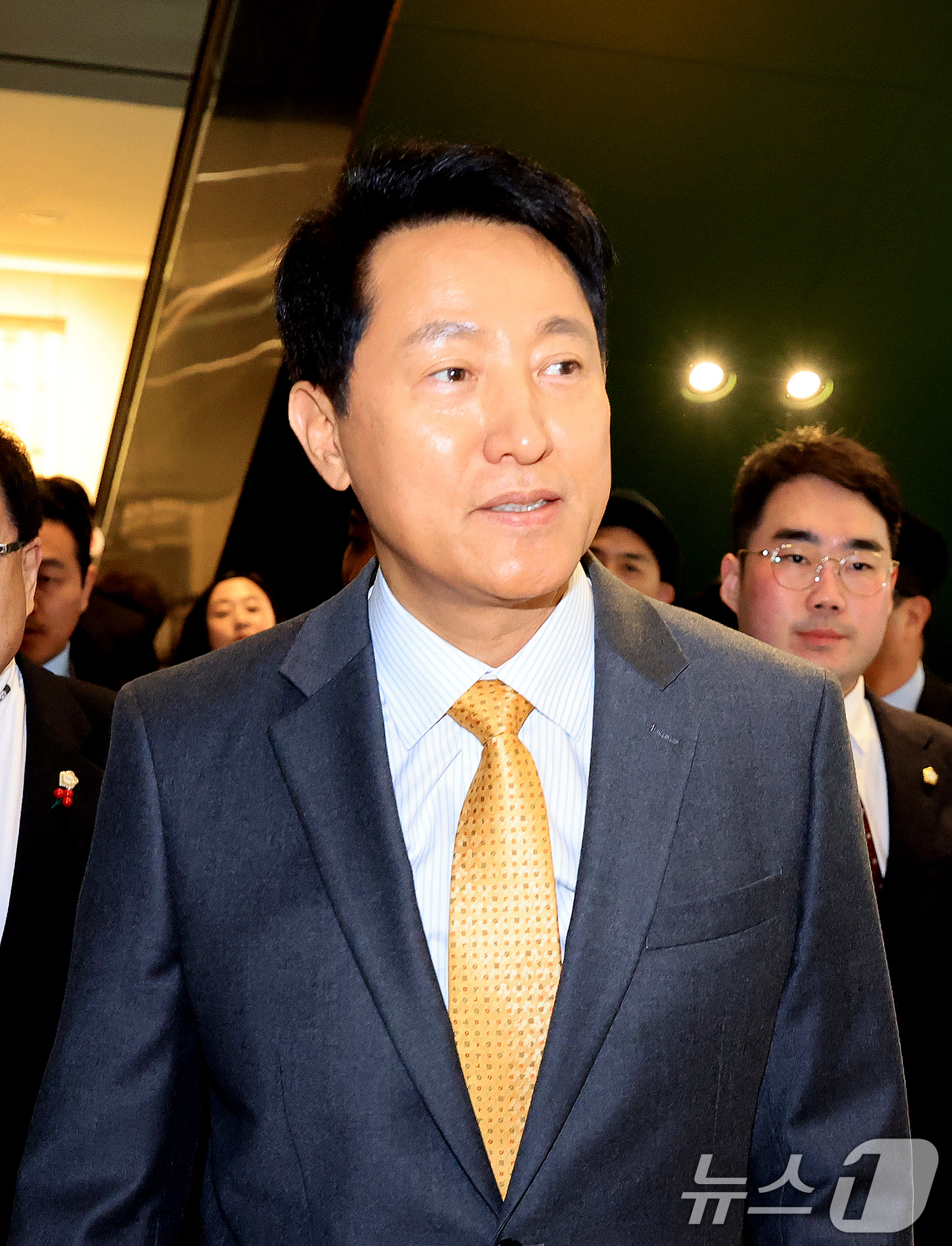 (서울=뉴스1) 이호윤 기자 = 오세훈 서울시장이 12일 서울 금천구 서서울미술관에서 열린 '서서울미술관 개관식'에 참석하고 있다. 2026.3.12/뉴스1