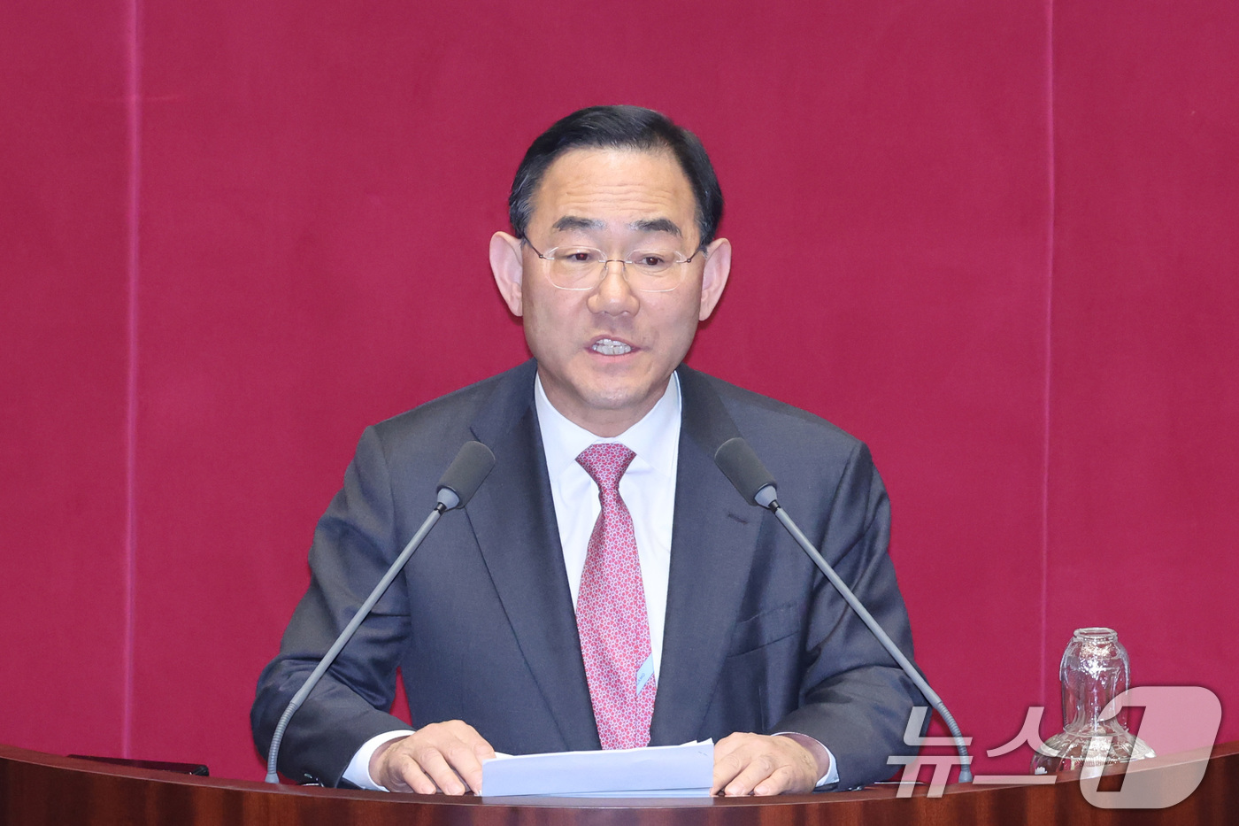 (서울=뉴스1) 신웅수 기자 = 주호영 국회부의장이 12일 서울 여의도 국회에서 열린 제433회국회(임시회) 제1차 본회의에서 자유 발언을 하고 있다. 2026.3.12/뉴스1