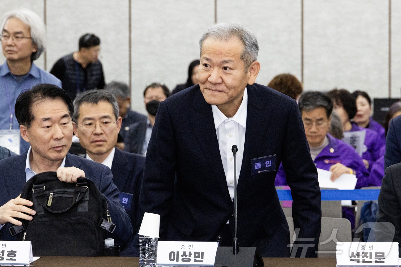 본문 이미지 - 이상민 전 행정안전부 장관이 12일 오후 서울 중구 은행회관에서 열린 10·29 이태원참사 진상규명 청문회에 출석하고 있다. (공동취재) 2026.3.12 ⓒ 뉴스1 최지환 기자