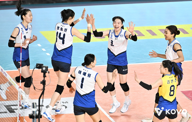 현대건설, 정관장 3-1 제압…정규리그 1위 경쟁 이어간다