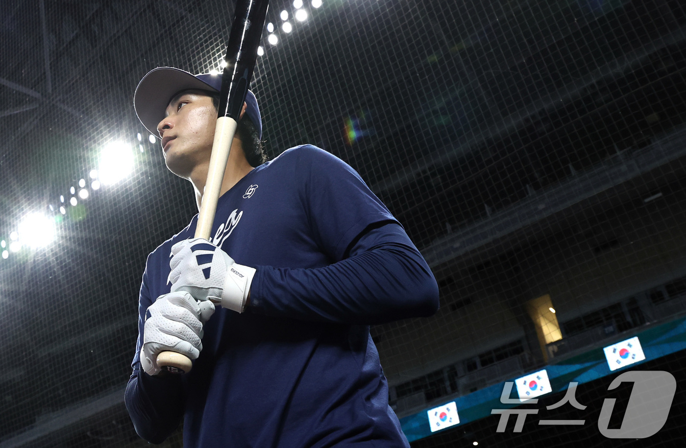 (마이애미=뉴스1) 구윤성 기자 = 이정후가 12일 오후(현지시간) 미국 플로리다주 마이애미 론디포파크에서 2026 월드베이스볼클래식(WBC) 도미니카공화국과의 8강전을 하루 앞두 …