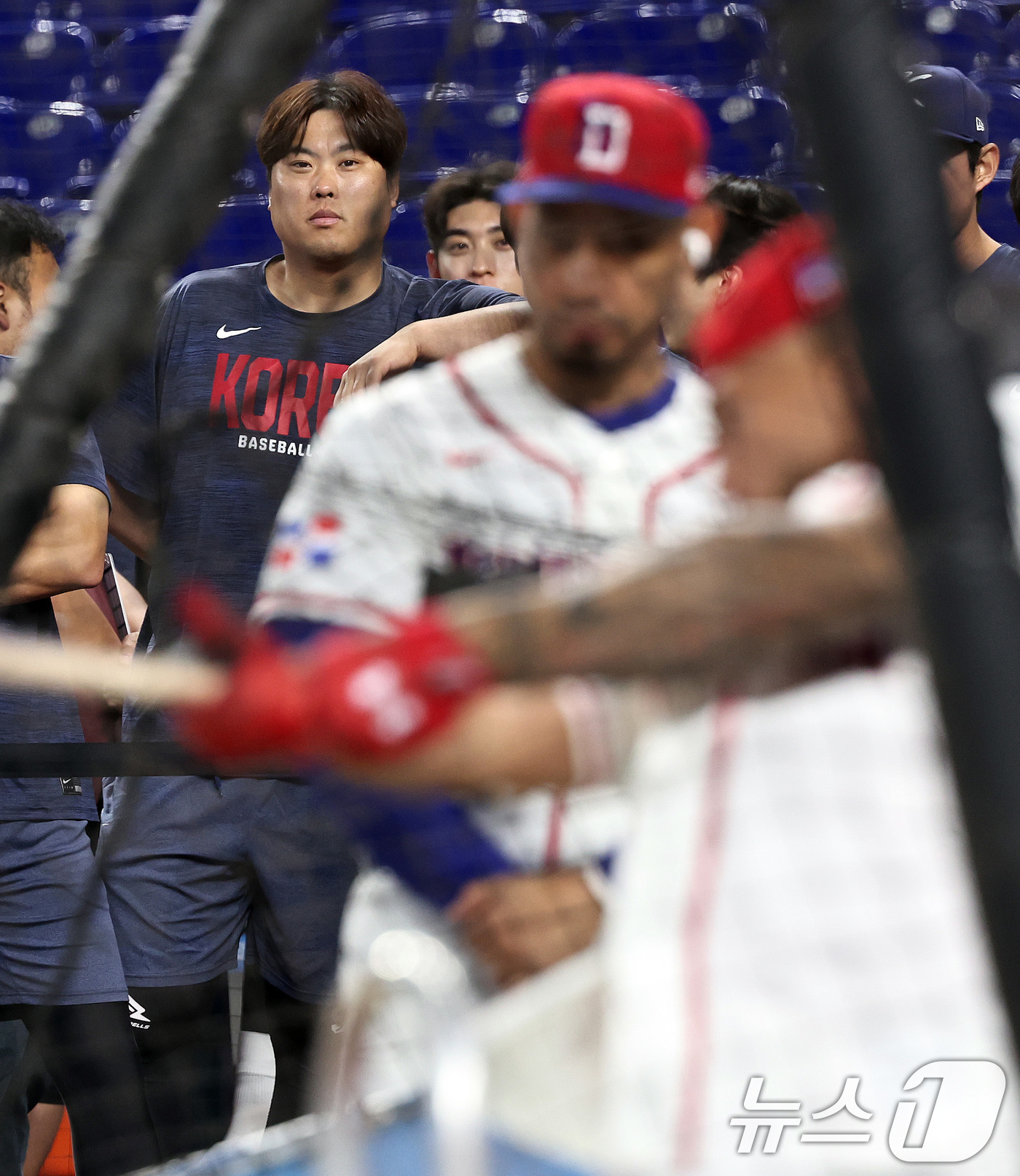 (마이애미=뉴스1) 구윤성 기자 = 류현진, 이정후 등 대한민국 야구 대표팀 선수들이 12일 오후(현지시간) 미국 플로리다주 마이애미 론디포파크에서 2026 월드베이스볼클래식(WB …