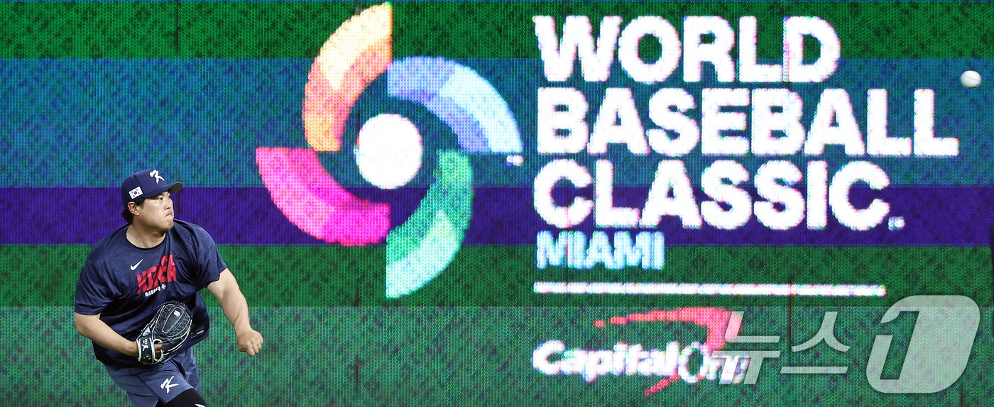 (마이애미=뉴스1) 구윤성 기자 = 12일 오후(현지시간) 미국 플로리다주 마이애미 론디포파크에서 2026 월드베이스볼클래식(WBC) 도미니카공화국과의 8강전을 하루 앞두고 대한민 …