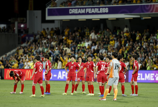 북한 여자축구, 아시안컵 8강 탈락…'개최국' 호주에 1-2 패배