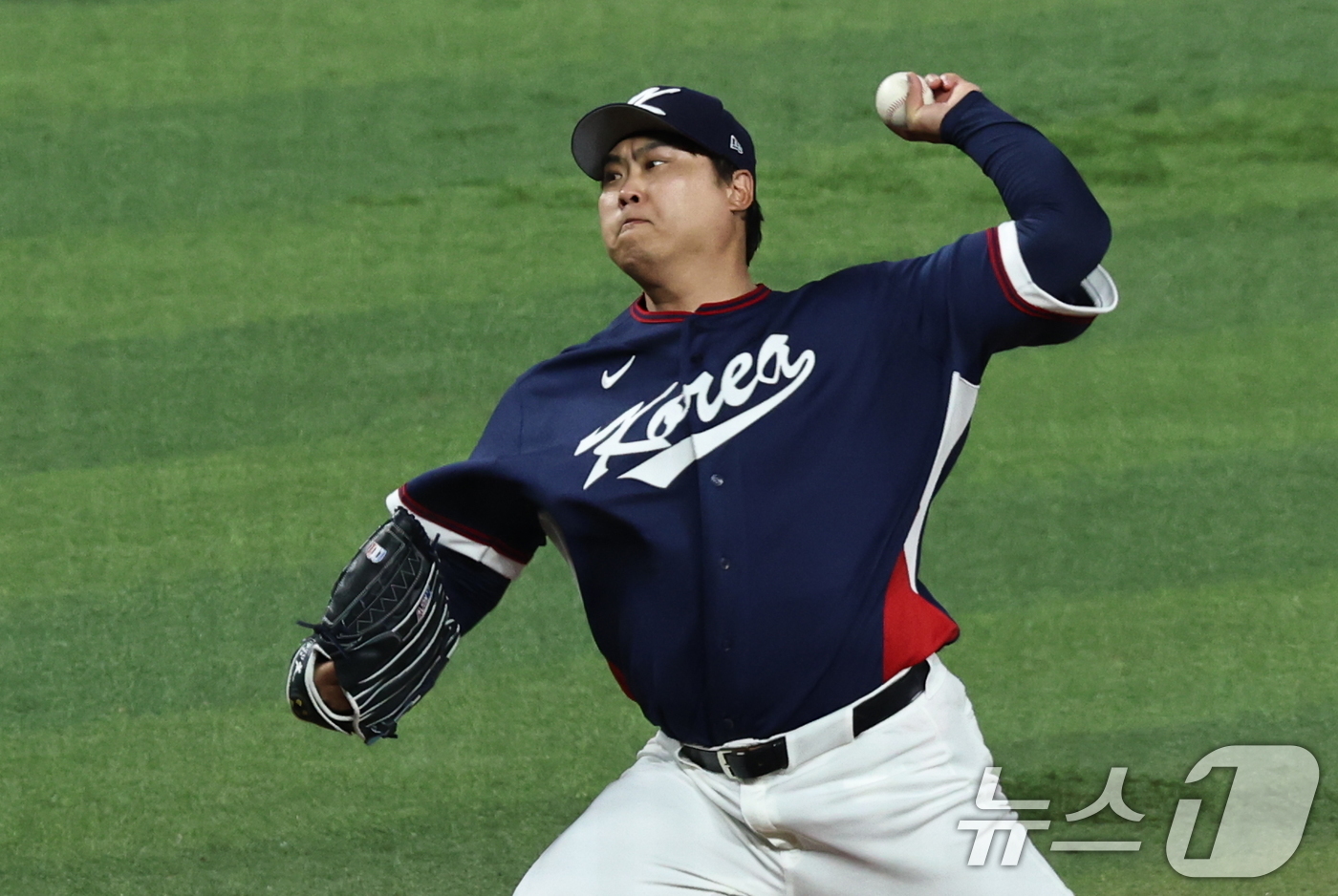 (마이애미=뉴스1) 구윤성 기자 = 13일 오후(현지시간) 미국 플로리다주 마이애미 론디포파크에서 열린 2026 월드베이스볼클래식(WBC) 8강전 대한민국과 도미니카공화국의 경기. …