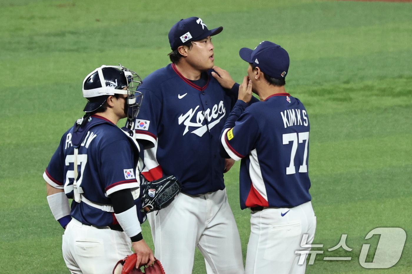 (마이애미=뉴스1) 구윤성 기자 = 13일 오후(현지시간) 미국 플로리다주 마이애미 론디포파크에서 열린 2026 월드베이스볼클래식(WBC) 8강전 대한민국과 도미니카공화국의 경기. …
