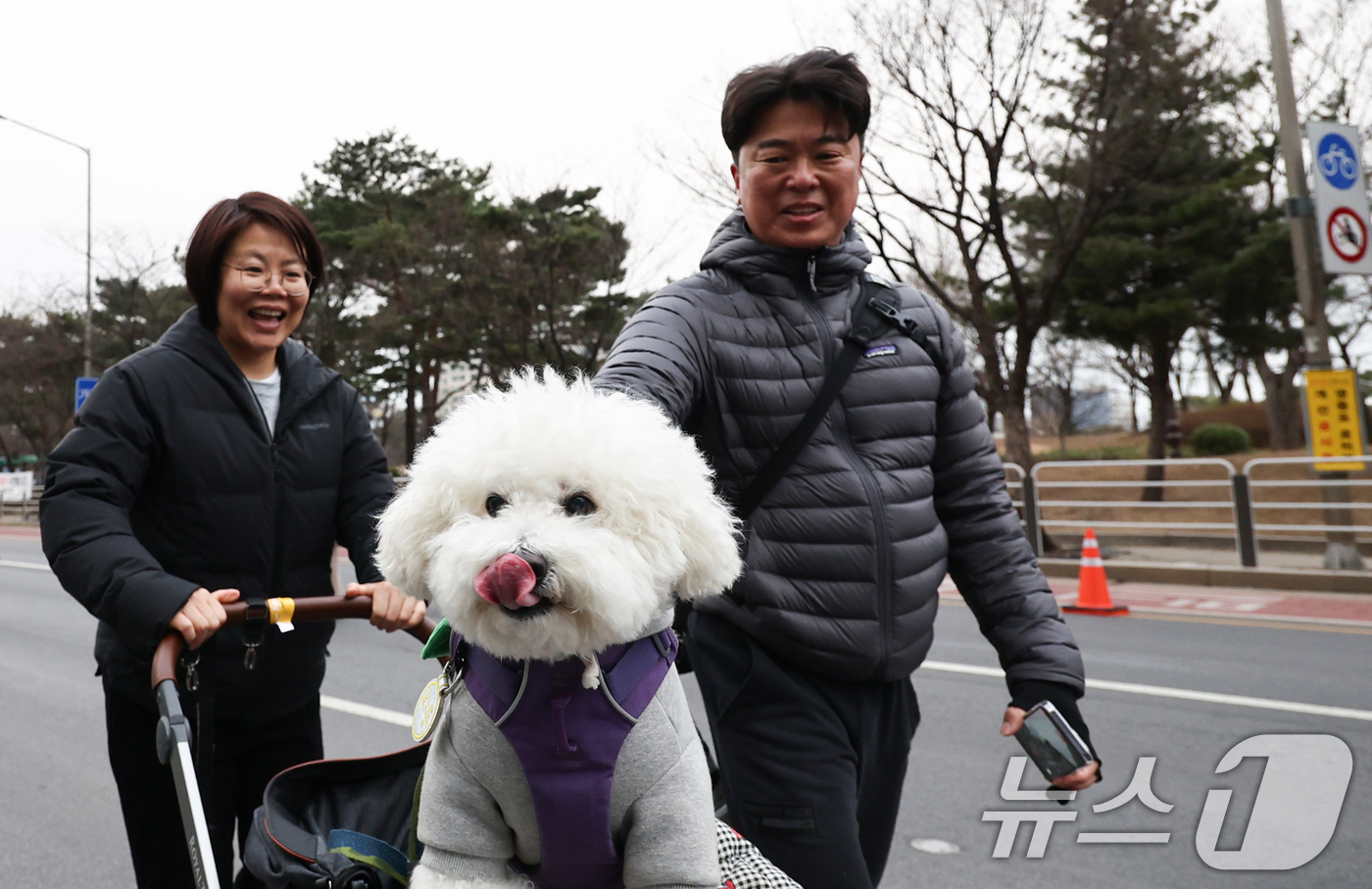 (서울=뉴스1) 최지환 기자 = 14일 오전 서울 영등포구 여의도공원 일대에서 열린 '쉬엄쉬엄 모닝'에서 시민들이 운동을 하고 있다.'쉬엄쉬엄 모닝'은 도심 도로 공간을 시민에게 …
