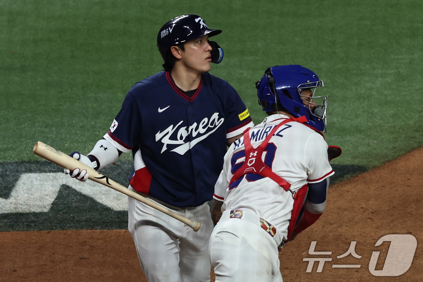 (마이애미=뉴스1) 구윤성 기자 = 13일 오후(현지시간) 미국 플로리다주 마이애미 론디포파크에서 열린 2026 월드베이스볼클래식(WBC) 8강전 대한민국과 도미니카공화국의 경기, …