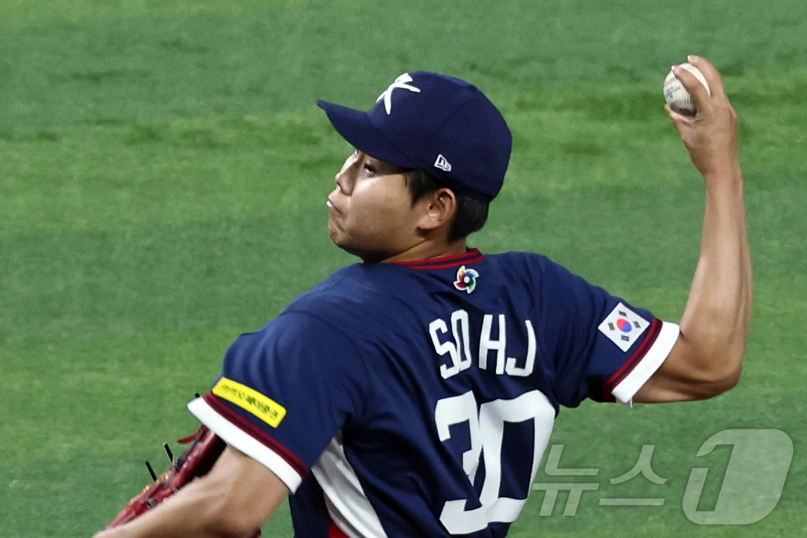 (마이애미=뉴스1) 구윤성 기자 = 13일 오후(현지시간) 미국 플로리다주 마이애미 론디포파크에서 열린 2026 월드베이스볼클래식(WBC) 8강전 대한민국과 도미니카공화국의 경기 …