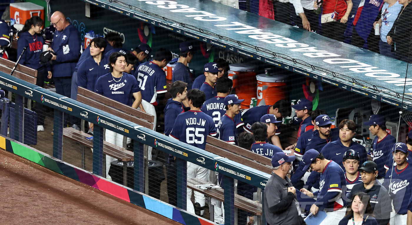 (서울=뉴스1) 구윤성 기자 = 13일 오후(현지시간) 미국 플로리다주 마이애미 론디포파크에서 열린 2026 월드베이스볼클래식(WBC) 8강전 대한민국과 도미니카공화국의 경기 7회 …