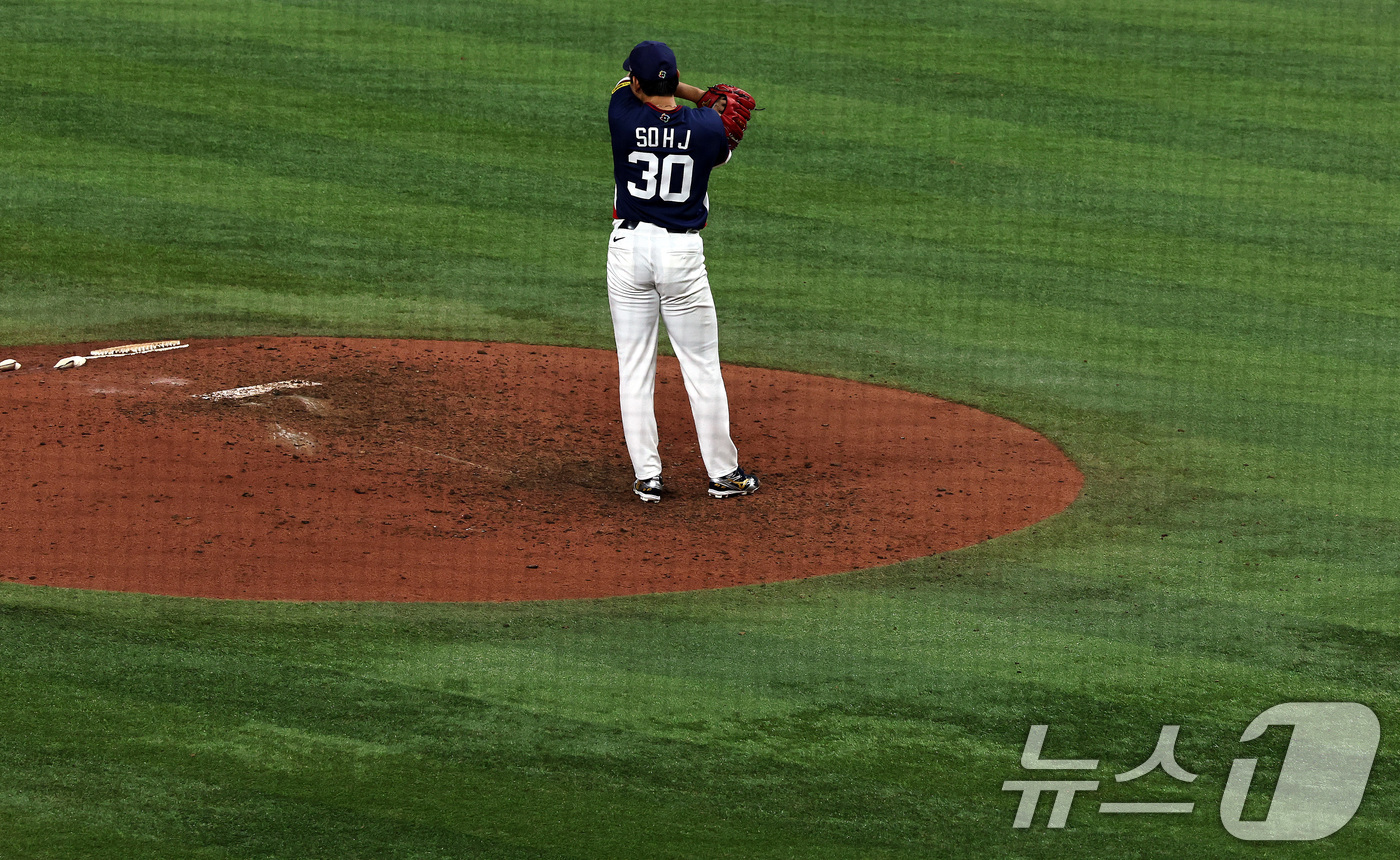 (마이애미=뉴스1) 구윤성 기자 = 13일 오후(현지시간) 미국 플로리다주 마이애미 론디포파크에서 열린 2026 월드베이스볼클래식(WBC) 8강전 대한민국과 도미니카공화국의 경기, …