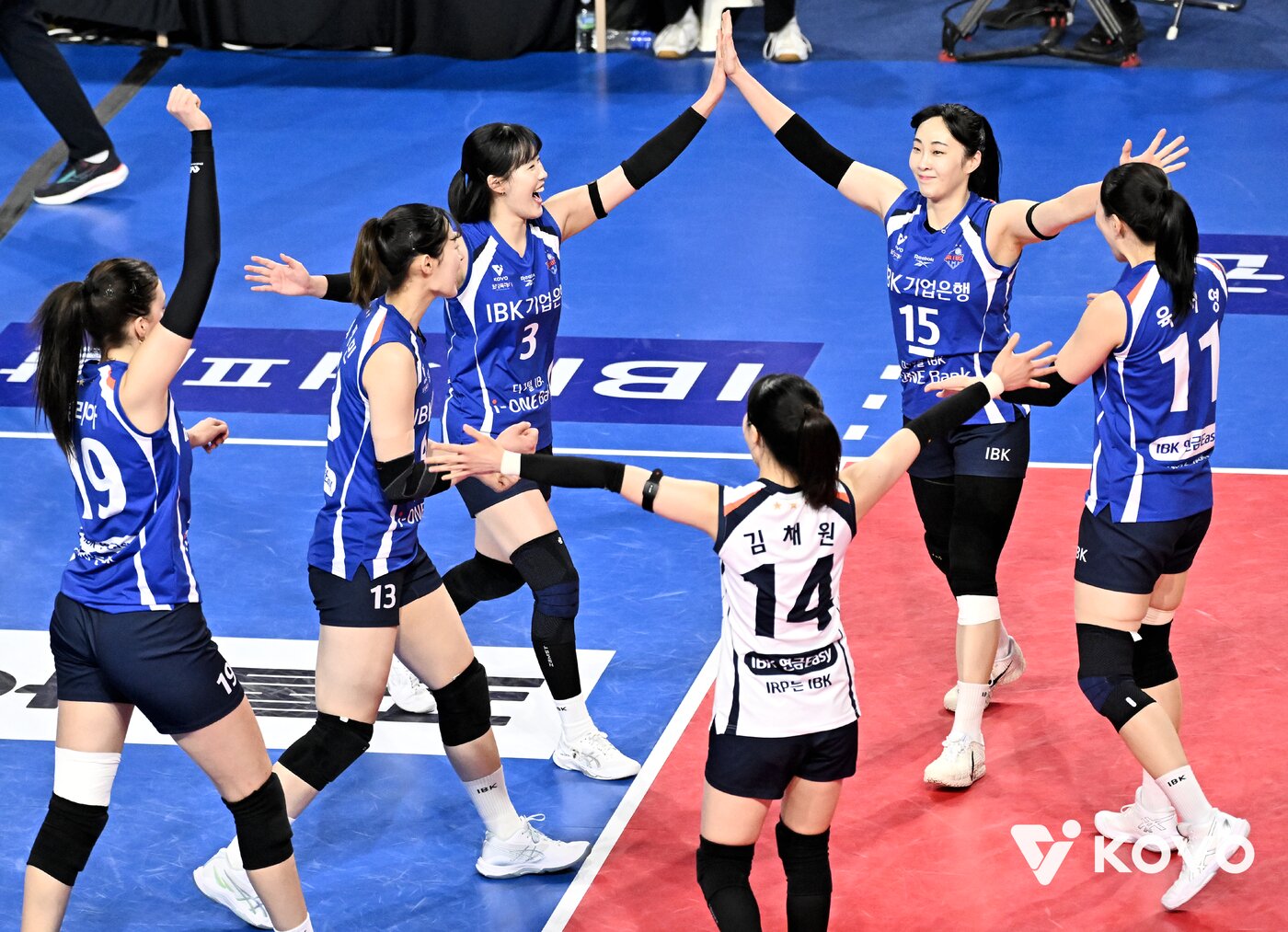 본문 이미지 - IBK기업은행이 GS칼텍스를 3-0으로 꺾었다.(KOVO제공)