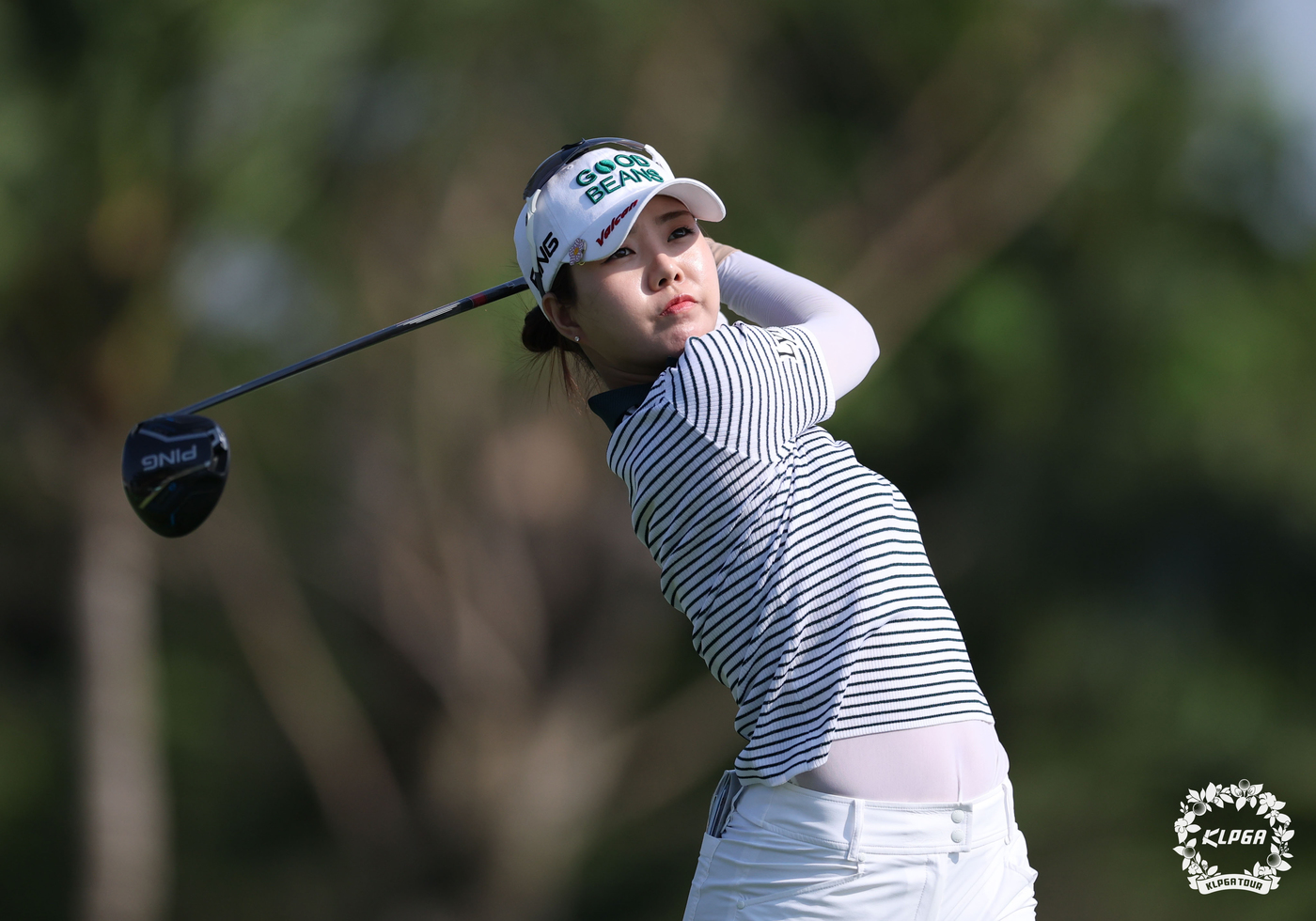 (서울=뉴스1) = 장은수가 15일(현지시간) 태국 촌부리 아마타 스프링컨트리클럽에서 열린 KLPGA 해외 개막전인 ‘2026 리쥬란 챔피언십’ 파이널 라운드 1번홀에서 티샷을 하 …