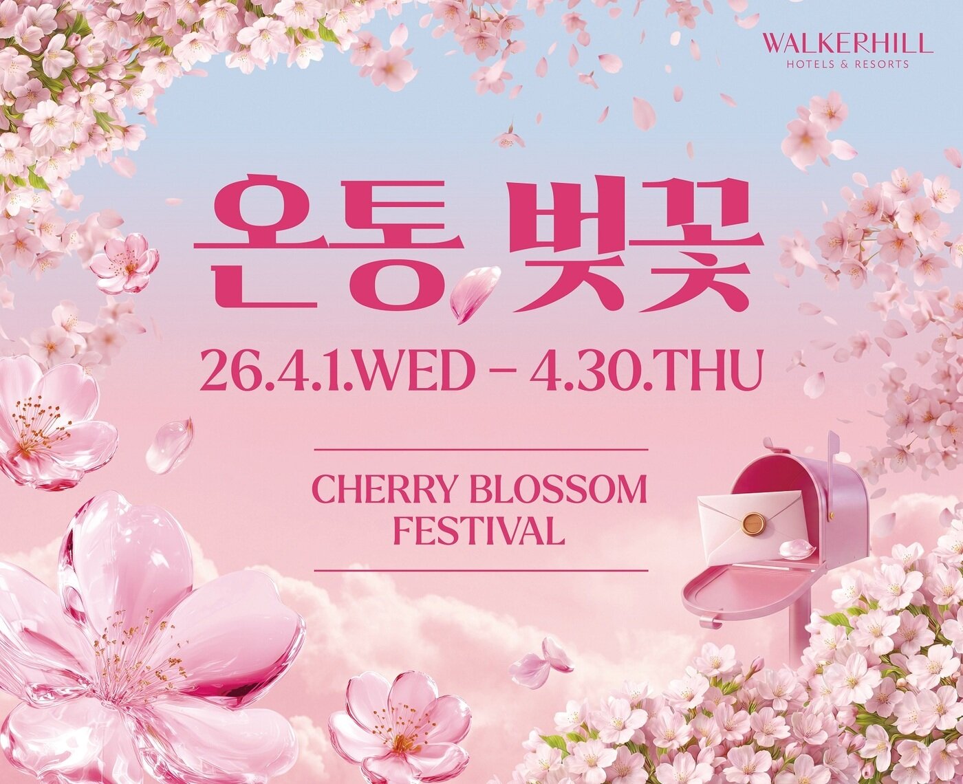본문 이미지 - 워커힐 호텔앤리조트의 '온통, 벚꽃 페스티벌'(워커힐호텔 제공)