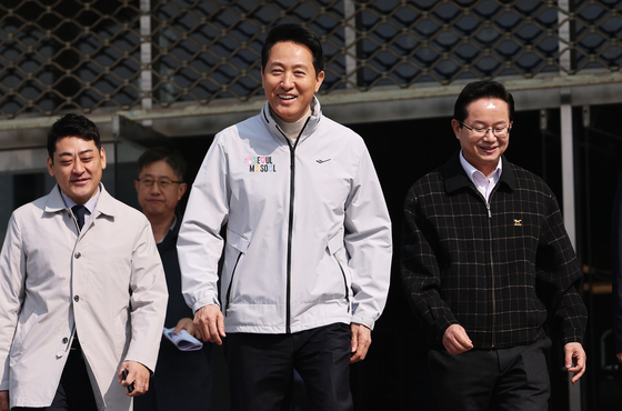 환한 얼굴의 오세훈 서울시장