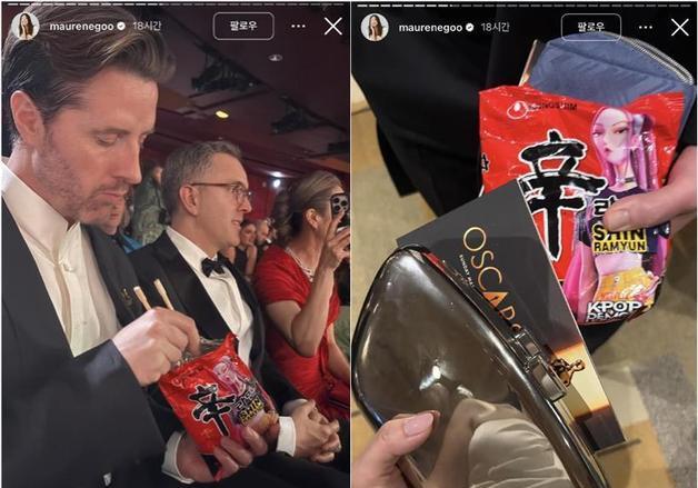 "뽀글이 먹는 케데헌 감독"…신라면, 오스카 시상식 깜짝 등장