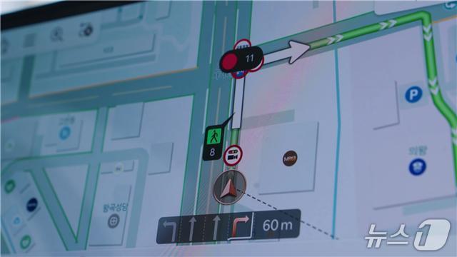 본문 이미지 - 내비게이션 실시간 교통신호정보 잔여시간 서비스 화면.(한국도로교통공단 제공. 재판매 및 DB금지)/뉴스1
