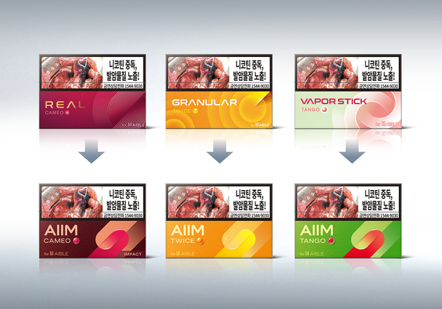 KT&G, 릴 에이블 전용스틱 '에임' 통합브랜드 리뉴얼