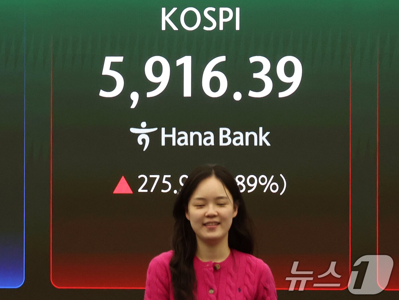 본문 이미지 - 코스피 급등에 프로그램 매수호가 일시효력정지(사이드카)가 발동된 18일 오후 서울 중구 하나은행 딜링룸 현황판에 코스피 시황이 표시되고 있다. 2026.3.18 ⓒ 뉴스1 황기선 기자