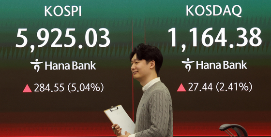 동시에 급등한 코스피·코스닥