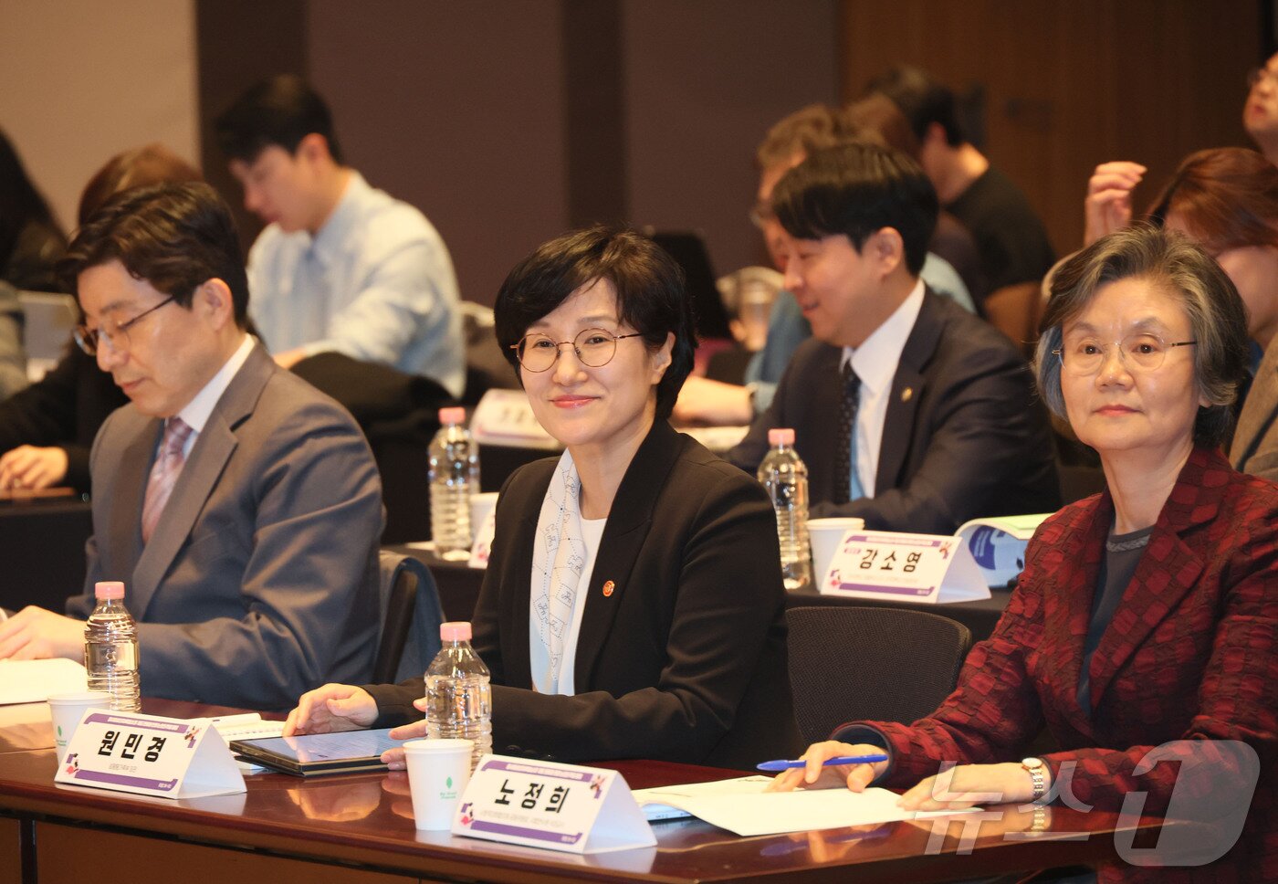 본문 이미지 - 원민경 성평등가족부 장관이 18일 오후 서울 중구 프레스센터에서 열린 형사미성년자(촉법소년) 제도 현황과 연령 논의의 주요 쟁점 포럼에 참석하고 있다. (성평등가족부 제공. 재판매 및 DB 금지)