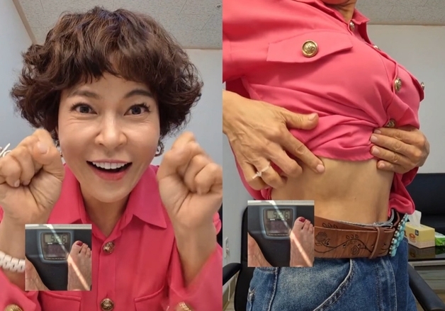 "52.6㎏ 허리 24인치" 조혜련, 더 늘씬해진 근황…도드라진 갈비뼈