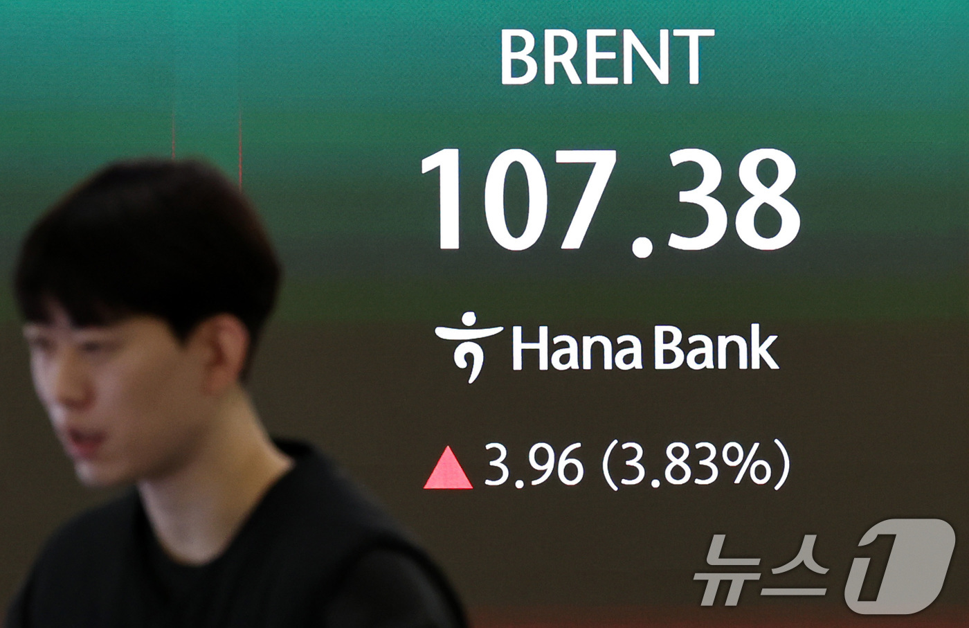 (서울=뉴스1) 최지환 기자 = 이스라엘이 이란의 최대 가스전을 공격하고 이란이 보복을 예고한 19일 서울 중구 하나은행 딜링룸 전광판에 국제 유가 선물 가격이 표시되어 있다.18 …