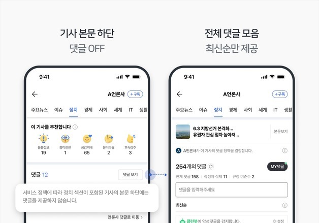 네이버, 지방선거 앞두고 정치·선거 기사 댓글창 정비