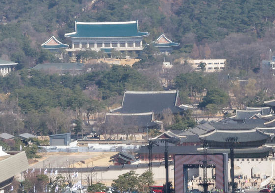 방탄소년단 공연 준비 중인 광화문 광장