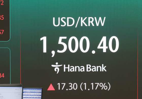 장중 1500원 재돌파한 환율