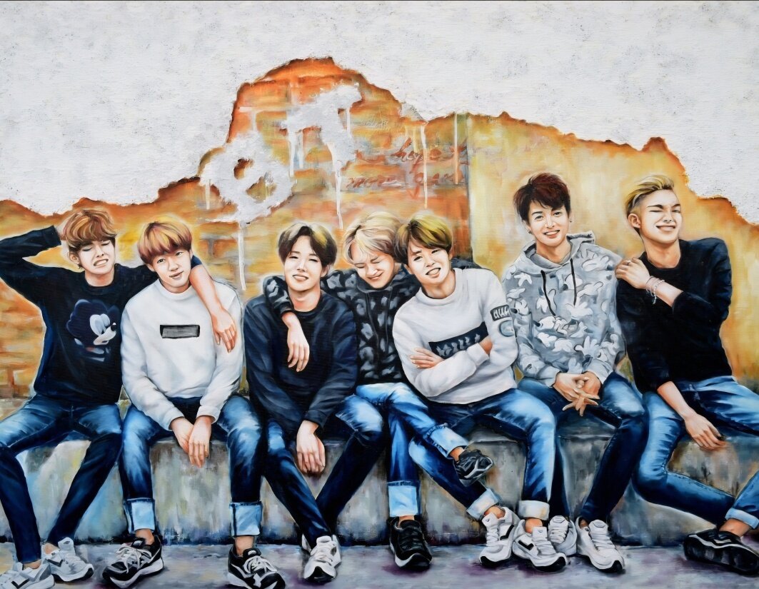 본문 이미지 - 최경화 화백이 그린 'BTS 우리의 영원한'(2022년 작. 유화) / 작가 제공