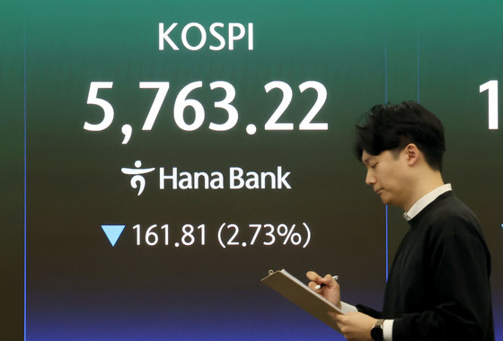 5700선 후퇴한 코스피