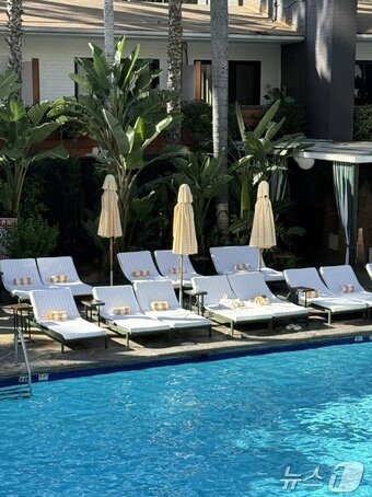 본문 이미지 - 여느 휴양지 부럽지 않은 여유러운 수영장 풍경ⓒ 뉴스1 윤슬빈 관광전문기자