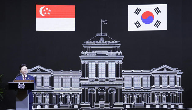 북미회담 열린 호텔서 '싱가폴 국빈만찬'…李 "남북대화 노력 지지해달라"