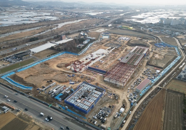 청주 농수산물 도매시장 신축 11월 준공…공정률 50% 기록