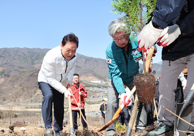 산불 상처 딛고 희망 심는다…경남도, 산청 시천면서 나무 심기