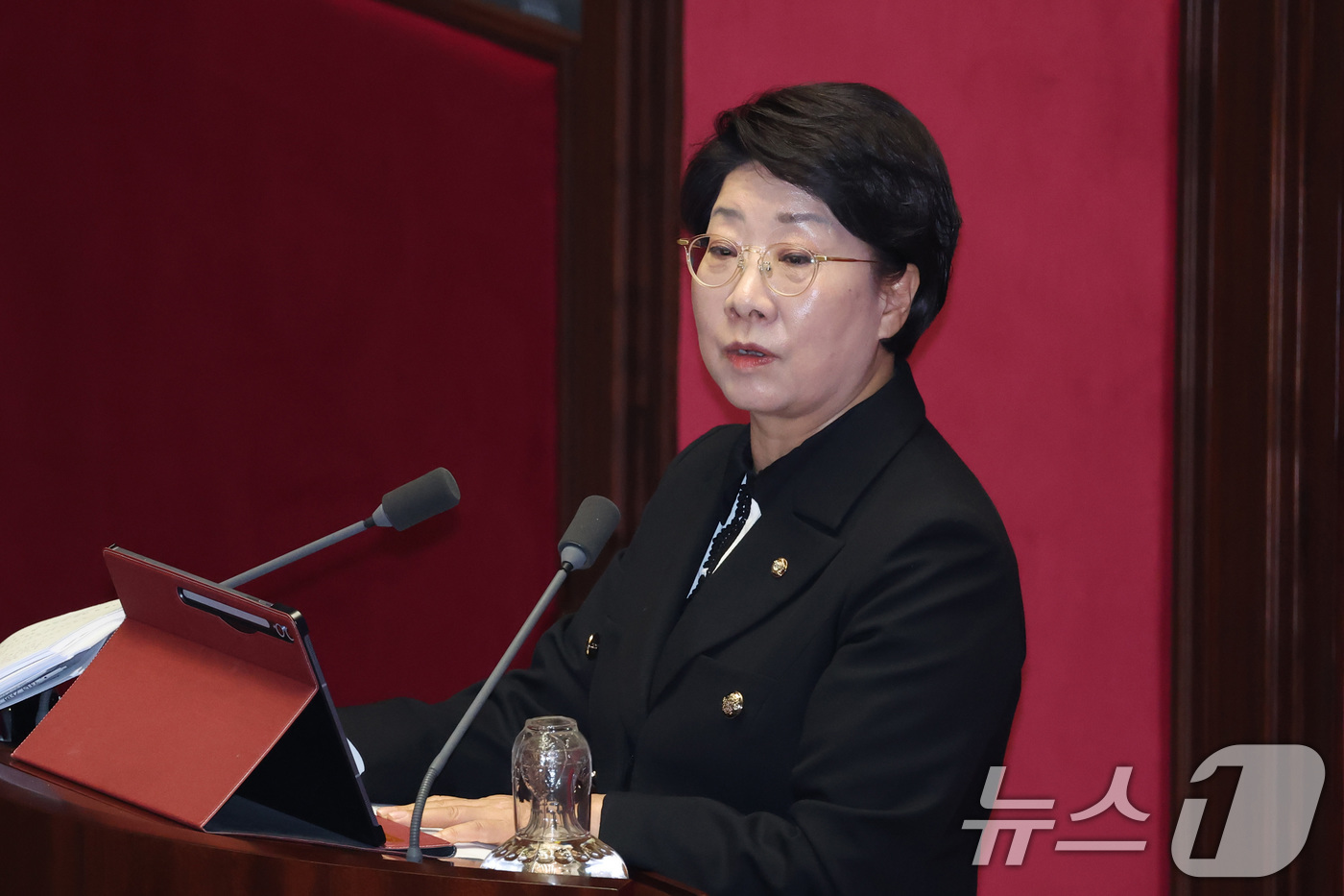 (서울=뉴스1) 신웅수 기자 = 이달희 국민의힘 의원이 20일 서울 여의도 국회에서 열린 제433회국회(임시회) 제2차 본회의에서 중대범죄수사청 조직 및 운영에 관한 법률안(대안) …